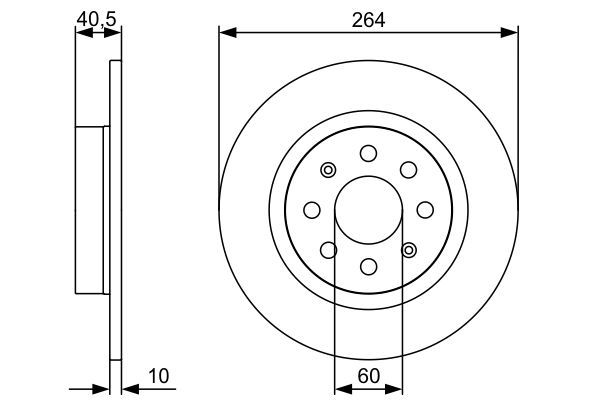 BOSCH 0 986 479 517 Bremsscheiben &Oslash; 264mm f&uuml;r Hinterachse