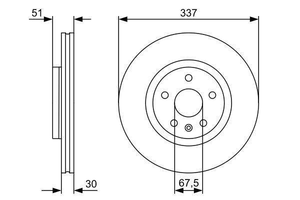 BOSCH 0 986 479 545 Bremsscheibe &Oslash; 337mm f&uuml;r Vorderachse