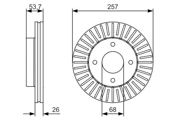 BOSCH 0 986 479 535 Bremsscheiben &Oslash; 2565mm f&uuml;r Vorderachse