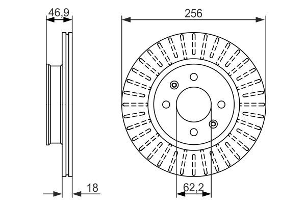 BOSCH 0 986 479 577 Bremsscheiben &Oslash; 256mm f&uuml;r Vorderachse