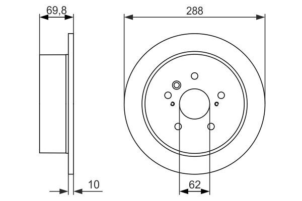 BOSCH 0 986 479 614 Bremsscheiben &Oslash; 288mm f&uuml;r Hinterachse