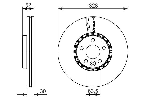 BOSCH 0 986 479 621 Bremsscheibe &Oslash; 328mm f&uuml;r Vorderachse