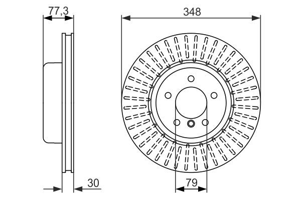 BOSCH 0 986 479 584 Bremsscheibe &Oslash; 348mm f&uuml;r Vorderachse
