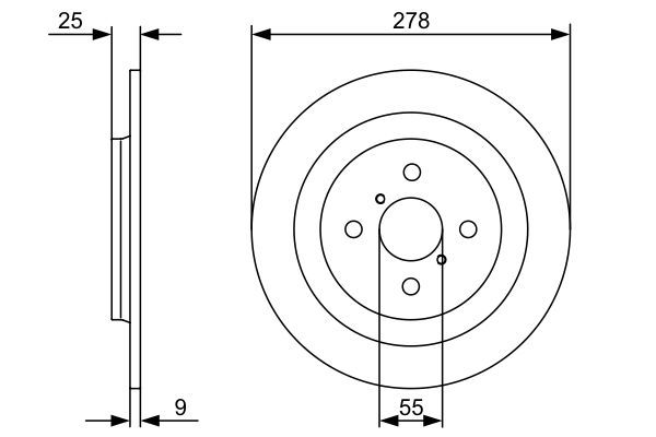 BOSCH 0 986 479 C05 Bremsscheiben &Oslash; 278mm f&uuml;r Hinterachse