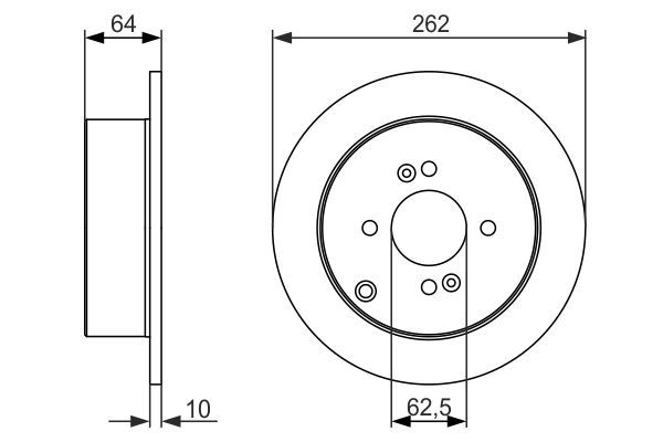 BOSCH 0 986 479 C08 Bremsscheiben &Oslash; 262mm f&uuml;r Hinterachse