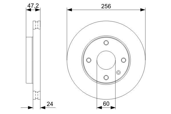 BOSCH 0 986 479 C01 Bremsscheiben &Oslash; 256mm f&uuml;r Vorderachse