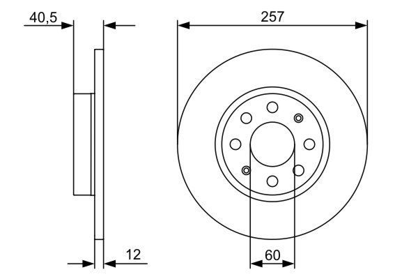 BOSCH 0 986 479 C11 Bremsscheiben Ø 257mm für Vorderachse