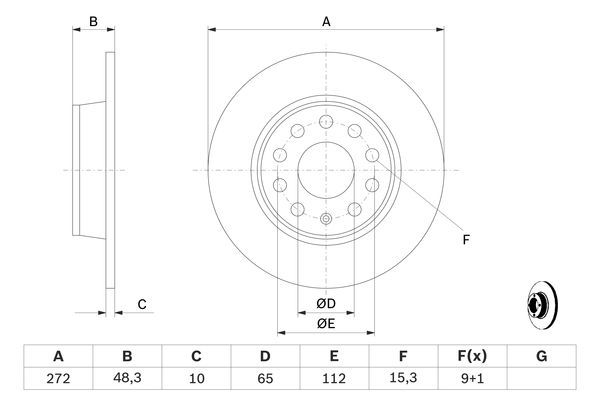 BOSCH 0 986 479 C20 Bremsscheiben &Oslash; 272mm f&uuml;r Hinterachse