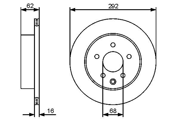BOSCH 0 986 479 C12 Bremsscheiben &Oslash; 292mm f&uuml;r Hinterachse