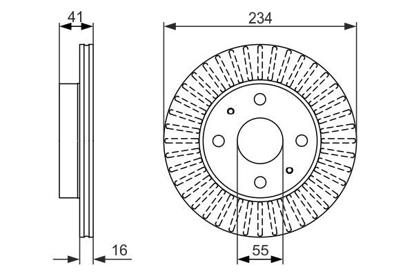 BOSCH 0 986 479 C18 Bremsscheiben &Oslash; 234mm f&uuml;r Vorderachse