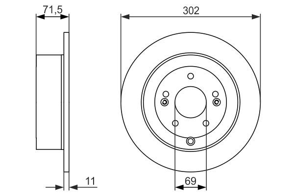 BOSCH 0 986 479 C15 Bremsscheiben &Oslash; 302mm f&uuml;r Hinterachse