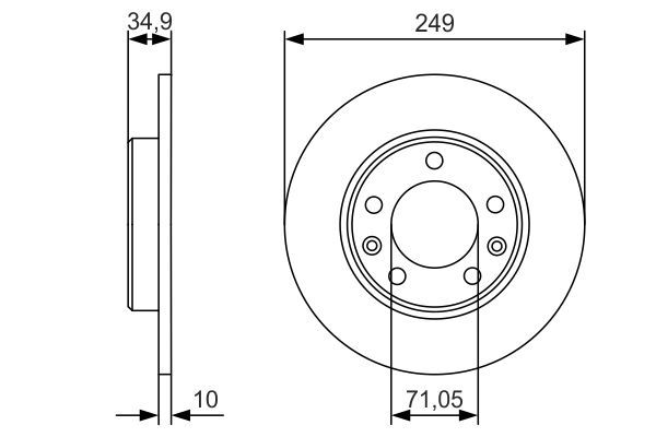 BOSCH 0 986 479 C23 Bremsscheiben &Oslash; 249mm f&uuml;r Hinterachse