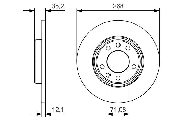 BOSCH 0 986 479 C24 Bremsscheiben &Oslash; 268mm f&uuml;r Hinterachse