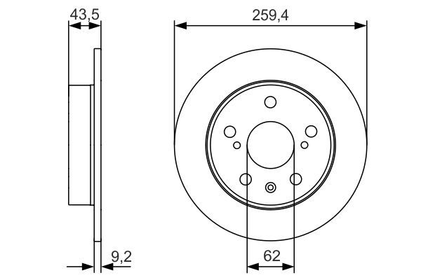 BOSCH 0 986 479 C44 Bremsscheiben &Oslash; 2594mm f&uuml;r Hinterachse