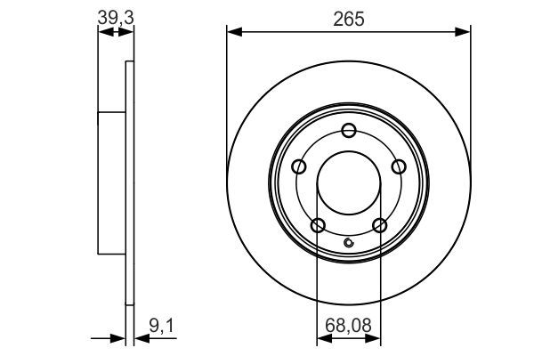 BOSCH 0 986 479 C26 Bremsscheiben &Oslash; 265mm f&uuml;r Hinterachse