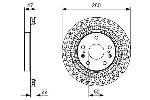 BOSCH 0 986 479 C40 Bremsscheiben &Oslash; 280mm f&uuml;r Vorderachse