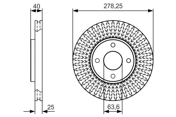 BOSCH 0 986 479 C48 Bremsscheiben &Oslash; 2783mm f&uuml;r Vorderachse