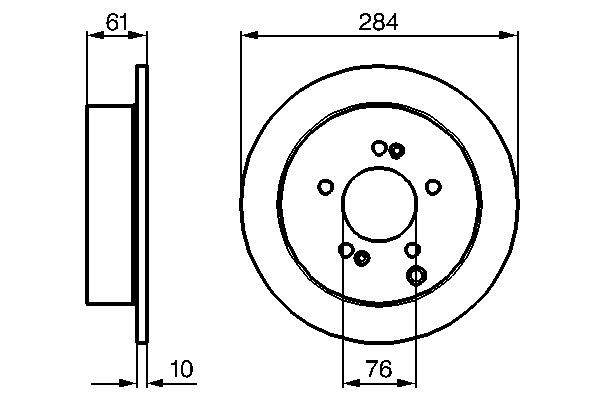 BOSCH 0 986 479 C61 Bremsscheiben &Oslash; 284mm f&uuml;r Hinterachse