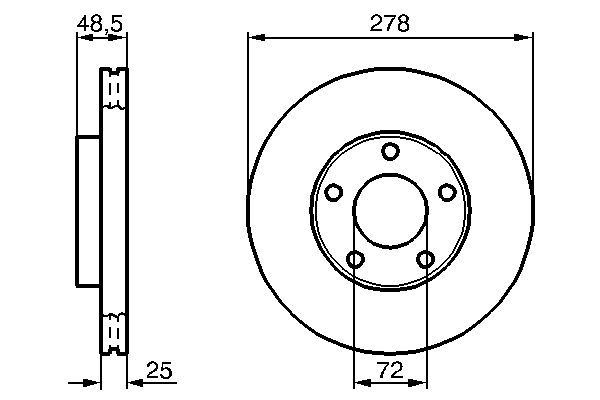 BOSCH 0 986 479 C68 Bremsscheiben &Oslash; 278mm f&uuml;r Vorderachse