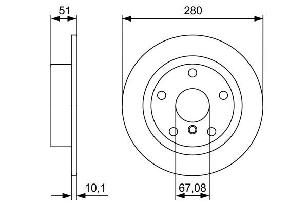 BOSCH 0 986 479 C92 Bremsscheiben Ø 280mm für Hinterachse