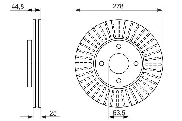 BOSCH 0 986 479 637 Bremsscheiben &Oslash; 278mm f&uuml;r Vorderachse