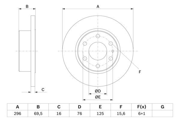 BOSCH 0 986 479 638 Bremsscheiben &Oslash; 296mm f&uuml;r Hinterachse