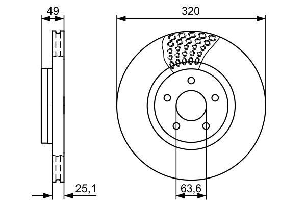 BOSCH 0 986 479 660 Bremsscheibe &Oslash; 320mm f&uuml;r Vorderachse