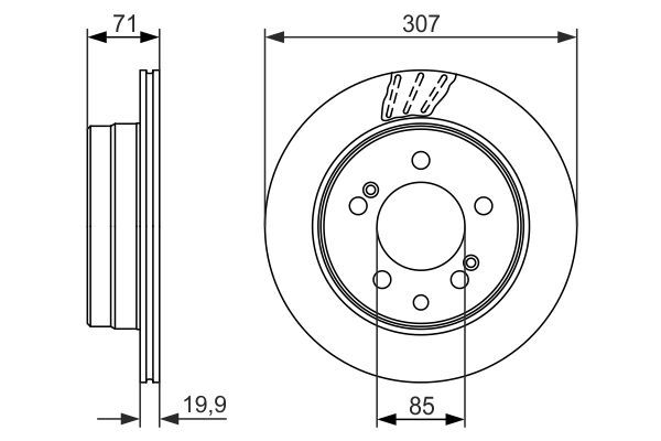 BOSCH 0 986 479 665 Bremsscheiben &Oslash; 307mm f&uuml;r Hinterachse