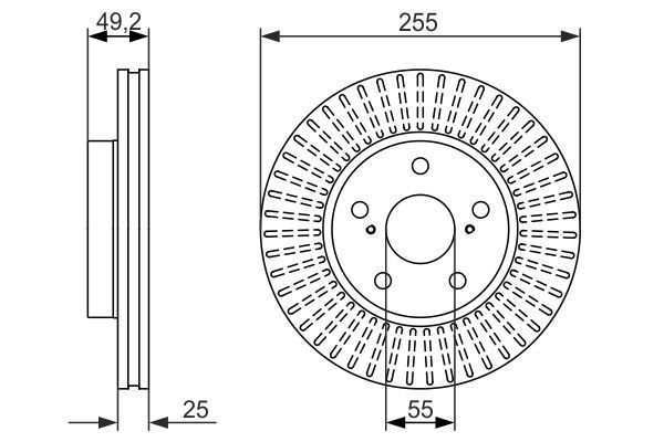 BOSCH 0 986 479 663 Bremsscheiben &Oslash; 255mm f&uuml;r Vorderachse