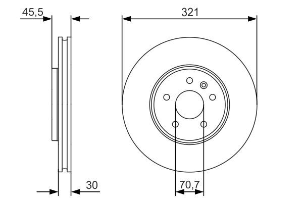 BOSCH 0 986 479 667 Bremsscheibe &Oslash; 321mm f&uuml;r Vorderachse