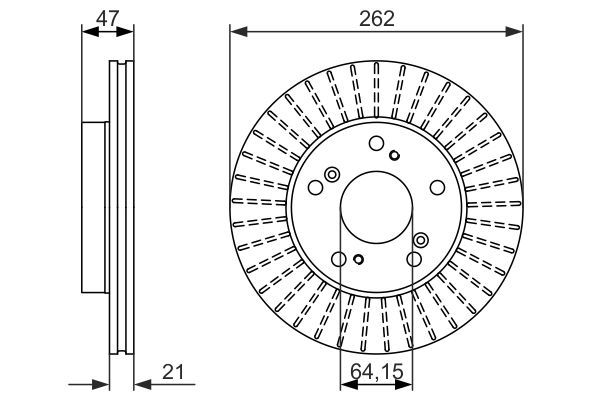 BOSCH 0 986 479 687 Bremsscheiben &Oslash; 262mm f&uuml;r Vorderachse