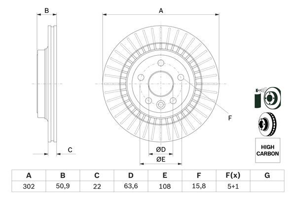 BOSCH 0 986 479 713 Bremsscheiben &Oslash; 302mm f&uuml;r Hinterachse