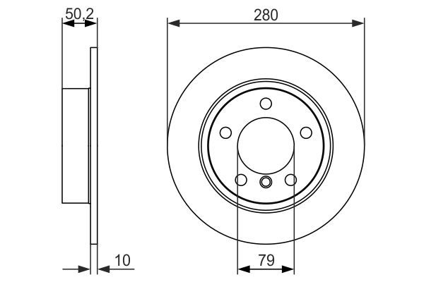 BOSCH 0 986 479 728 Bremsscheiben &Oslash; 280mm f&uuml;r Hinterachse