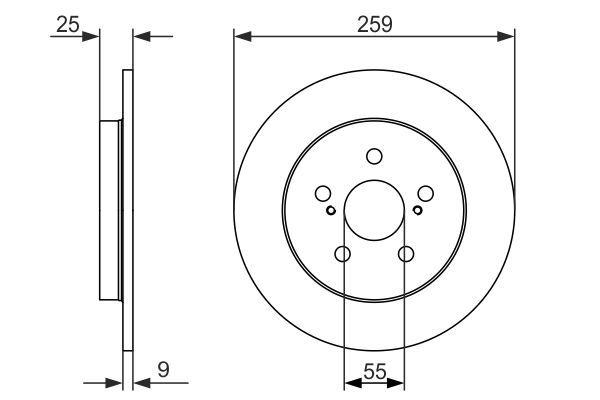BOSCH 0 986 479 721 Bremsscheiben &Oslash; 259mm f&uuml;r Hinterachse
