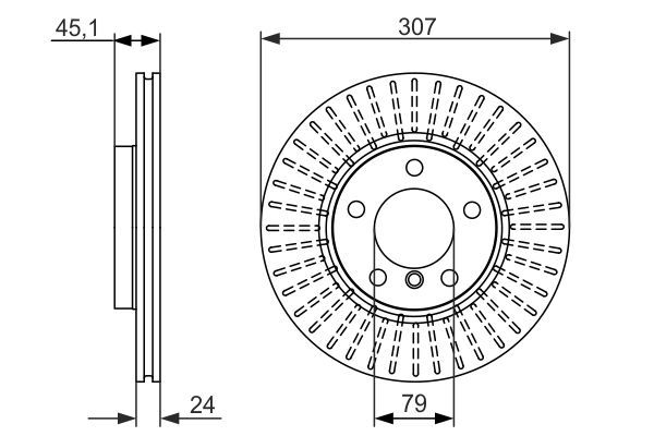 BOSCH 0 986 479 726 Bremsscheiben &Oslash; 307mm f&uuml;r Vorderachse