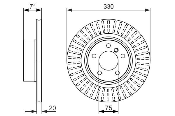 BOSCH 0 986 479 727 Bremsscheibe &Oslash; 330mm f&uuml;r Hinterachse