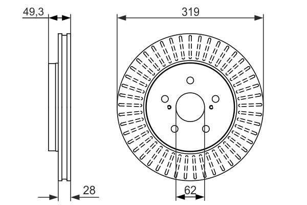 BOSCH 0 986 479 722 Bremsscheibe &Oslash; 319mm f&uuml;r Vorderachse