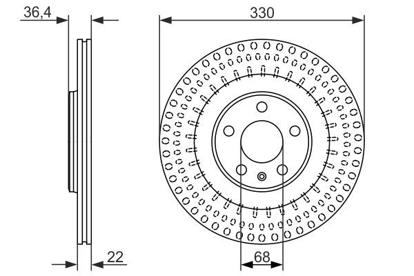 BOSCH 0 986 479 750 Bremsscheiben &Oslash; 330mm f&uuml;r Hinterachse