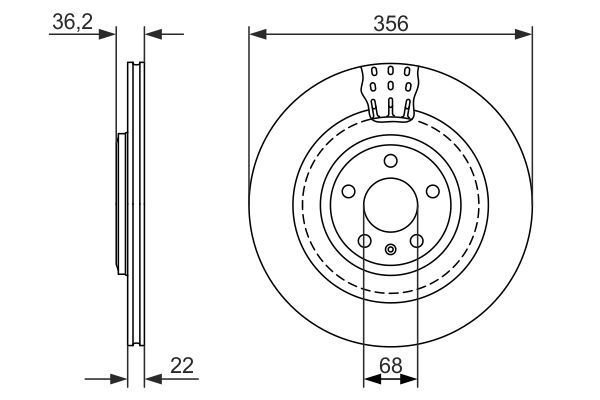BOSCH 0 986 479 749 Bremsscheiben &Oslash; 356mm f&uuml;r Hinterachse