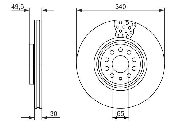 BOSCH 0 986 479 734 Bremsscheibe &Oslash; 340mm f&uuml;r Vorderachse