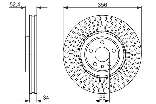 BOSCH 0 986 479 748 Bremsscheibe Ø 356mm für Vorderachse