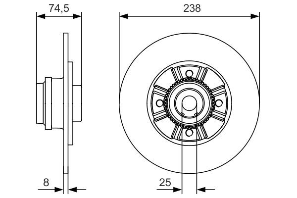 BOSCH 0 986 479 759 Bremsscheibe &Oslash; 238mm f&uuml;r Hinterachse