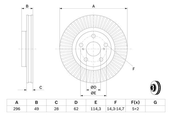BOSCH 0 986 479 768 Bremsscheiben &Oslash; 296mm f&uuml;r Vorderachse