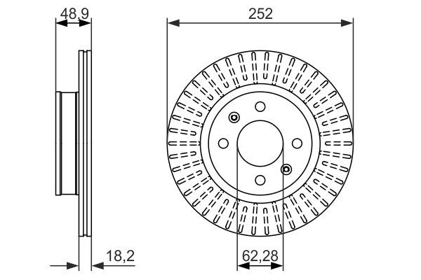 BOSCH 0 986 479 770 Bremsscheiben &Oslash; 252mm f&uuml;r Vorderachse