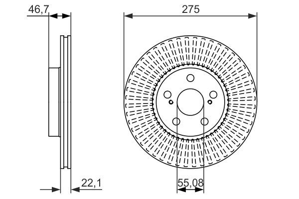 BOSCH 0 986 479 767 Bremsscheiben &Oslash; 275mm f&uuml;r Vorderachse