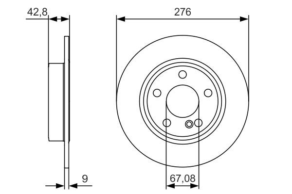 BOSCH 0 986 479 A03 Bremsscheiben &Oslash; 276mm f&uuml;r Hinterachse