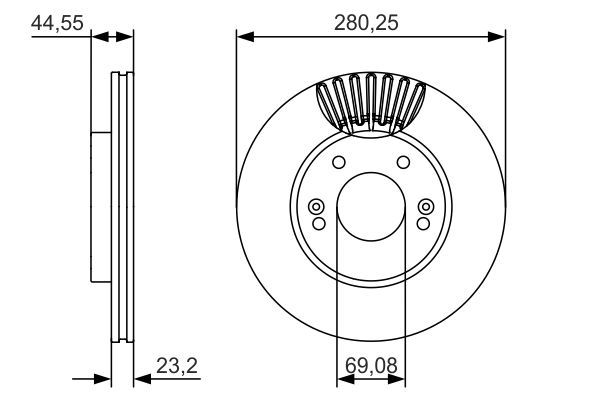 BOSCH 0 986 479 A12 Bremsscheiben &Oslash; 280mm f&uuml;r Vorderachse