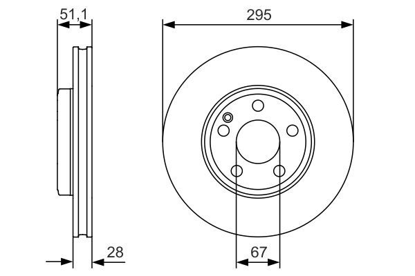 BOSCH 0 986 479 A01 Bremsscheibe &Oslash; 295mm f&uuml;r Vorderachse