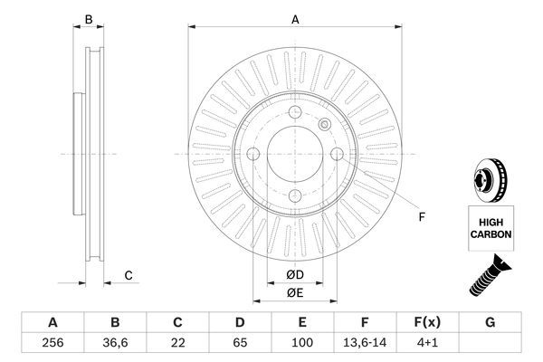 BOSCH 0 986 479 776 Bremsscheiben &Oslash; 2559mm f&uuml;r Vorderachse