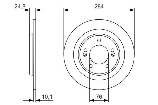 BOSCH 0 986 479 A13 Bremsscheiben &Oslash; 284mm f&uuml;r Hinterachse